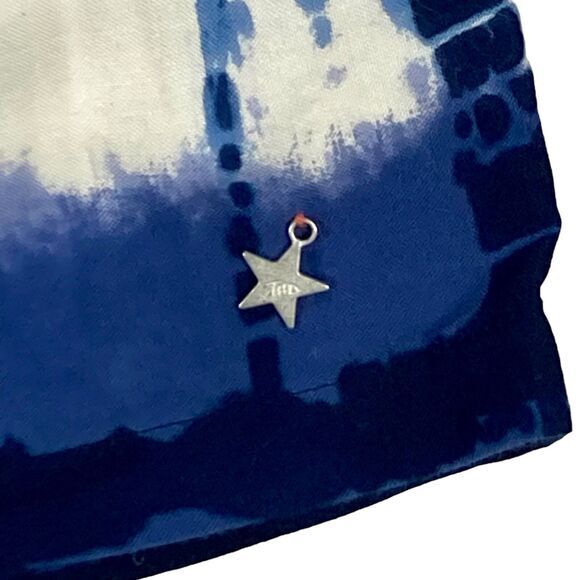 Tommy Hilfiger Denim Dress Women XS White Blue Tie Dye Belted Summer Beach Vacay - Picture 7 of 16